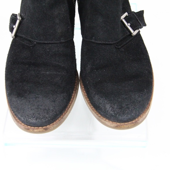 Michael Kors Boots sz 6.5 Women Double Monk Strap Booties Black Shoes - Picture 5 of 12